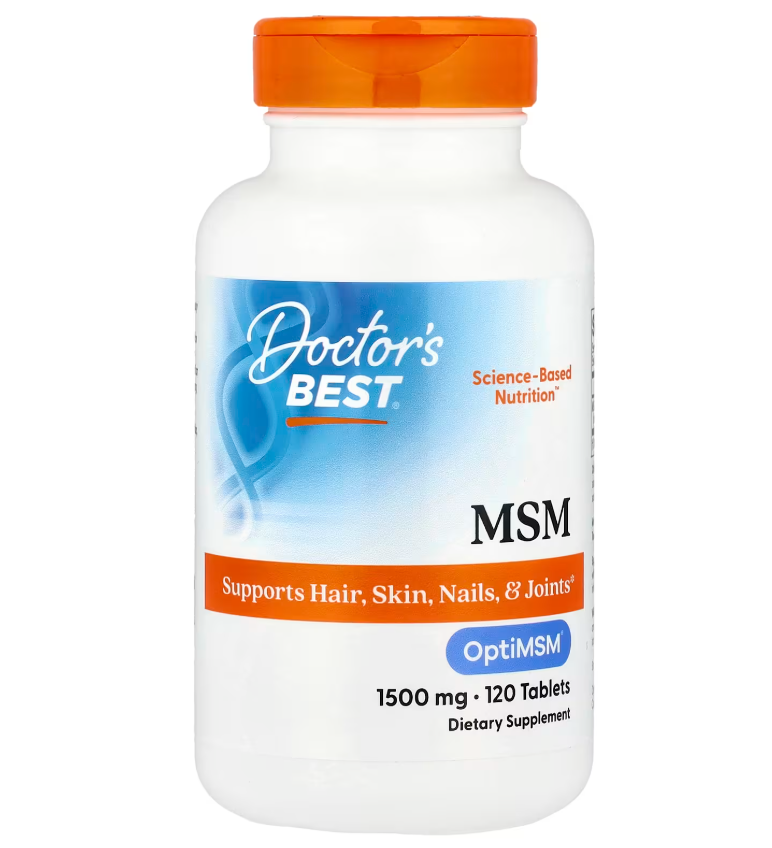 МСМ з OptiMSM з'єднання сірки Метилсульфонілметан МСМ Doctor's s Best 1500 мг 120 таблеток