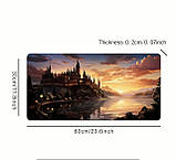 Килимок для миші з дизайном містичного замку на фоні заходу сонця , розмір 60/30, фото 5