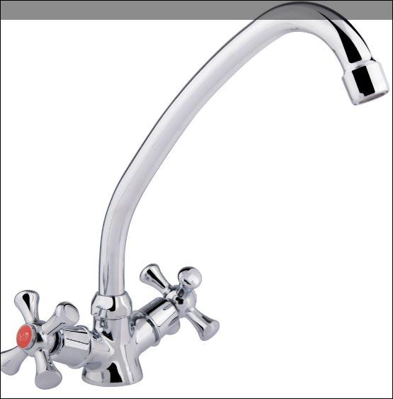 Змішувач для кухні Lamb 271F двохвентильний Chrome Lidz