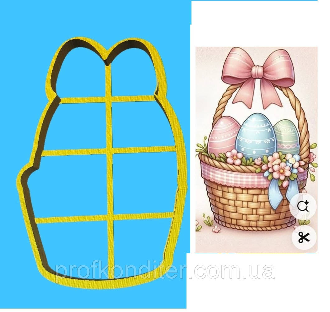 Пластикова вирубка "Великодня корзинка №2", фото 1