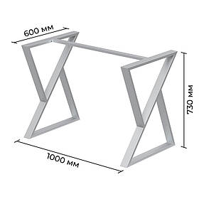 Каркас розбірний для столу з металу 1000×600×730 мм Loft Сатин