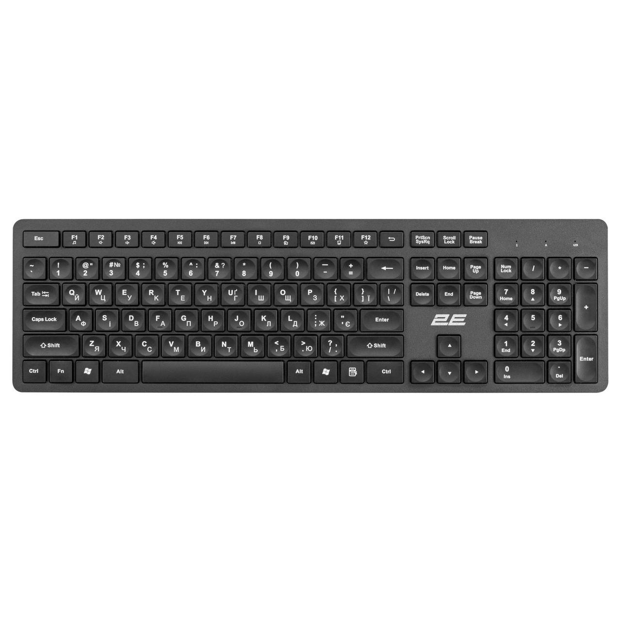 Клавіатура безпровідна 2E KS210 Slim WL (2E-KS210WB) Black USB