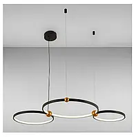 Люстра підвісна світлодіодна Кільця 30x40x50 см Чорний
