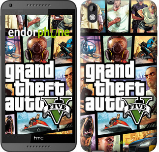 Чехол на HTC Desire 816 GTA 5. Collage "630u-169"