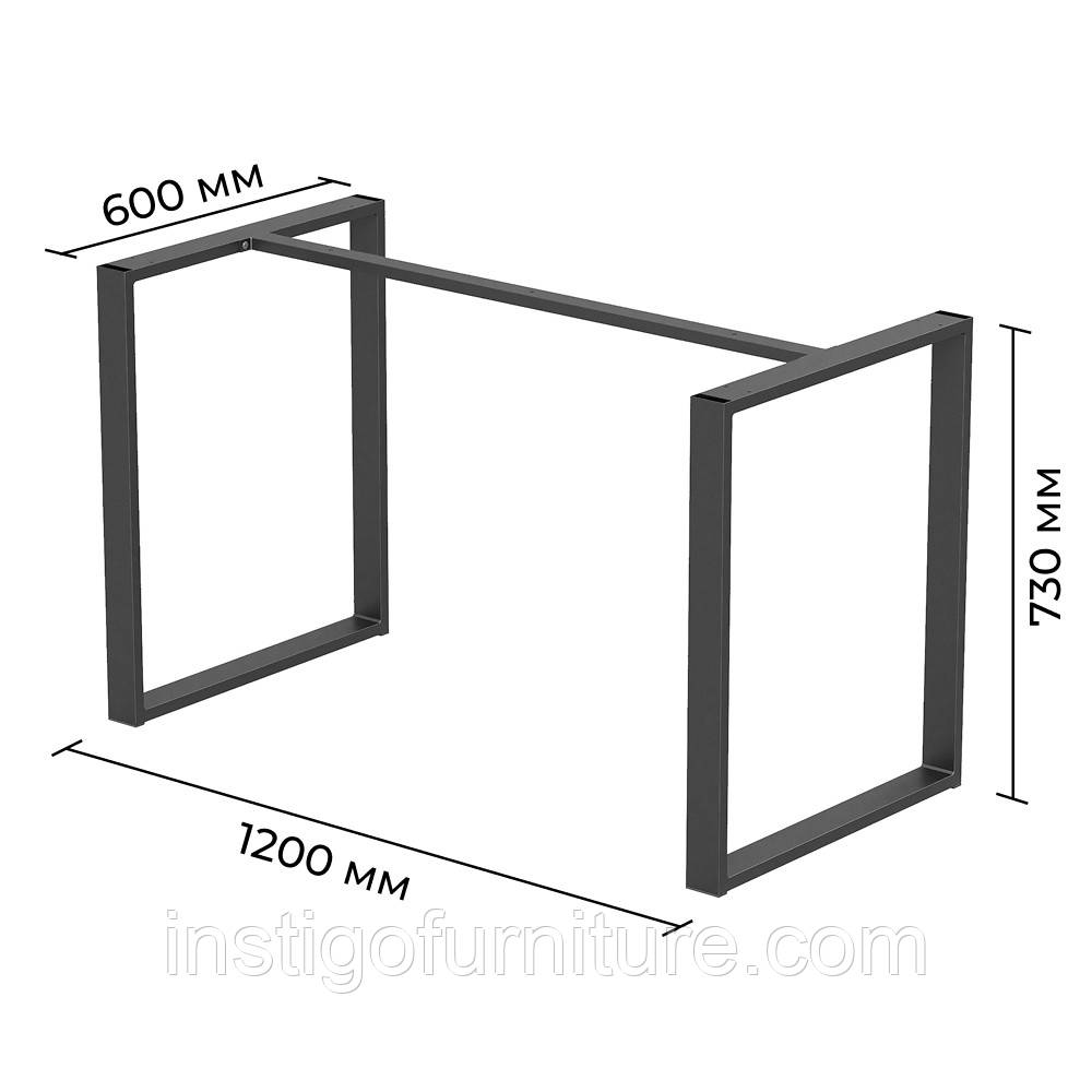 Каркас розбірний для столу з металу 1200×600×730 мм Minimal Чорний