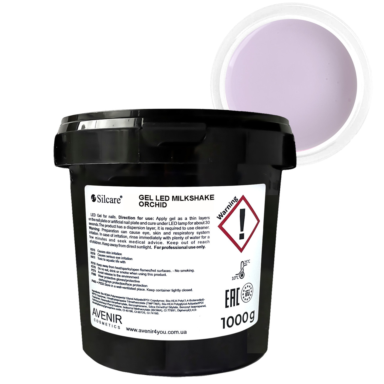 Гель для нарощування Silcare Силкар LED Milkshake Orchid 1 кг (BP free)