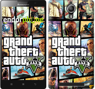 Чехол на Lenovo Vibe C2 GTA 5. Collage "630c-397"