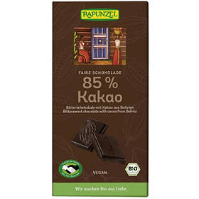 Шоколад гіркий з какао бобів, 85% веган ,80г, Rapunzel