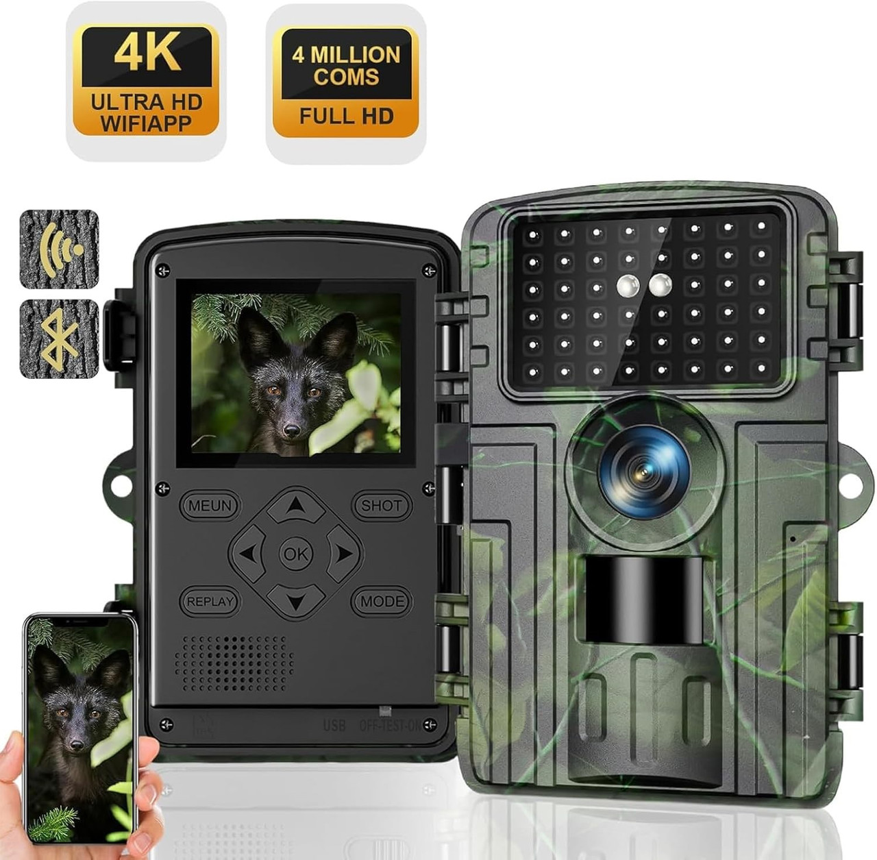 Камера для полювання 4K 60MP Full HD Wi-Fi з програмою для передачі даних на мобільний телефон, фото 1