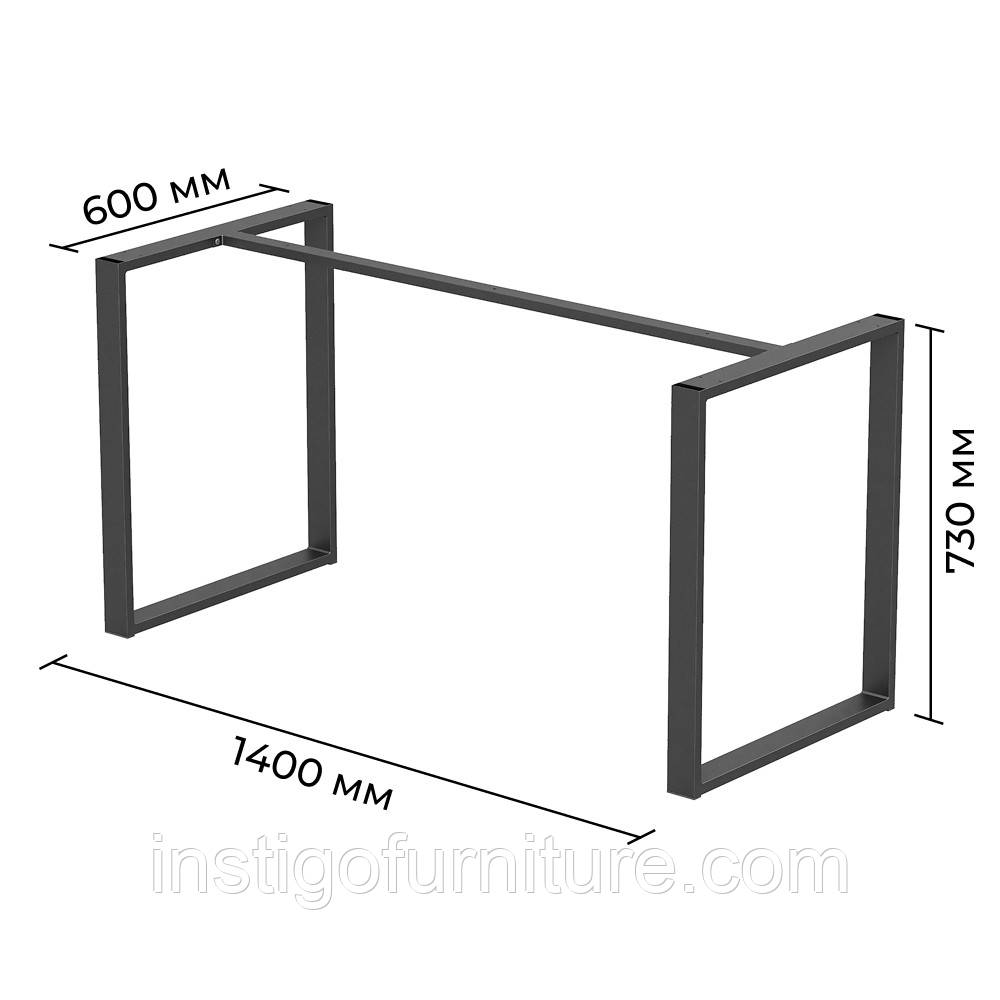 Каркас розбірний для столу з металу 1400×600×730 мм Minimal Чорний