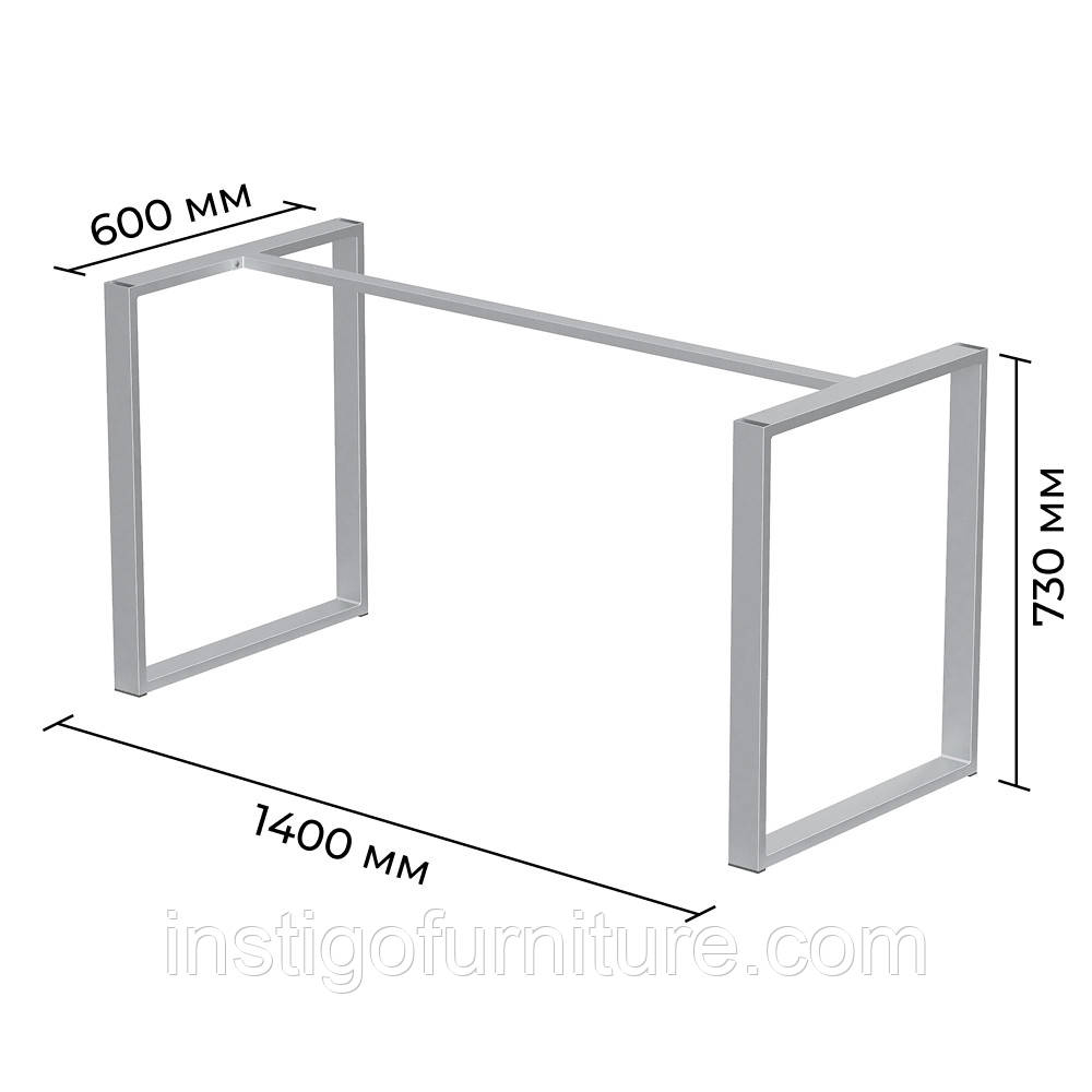 Каркас розбірний для столу з металу 1400×600×730 мм Minimal Сатин