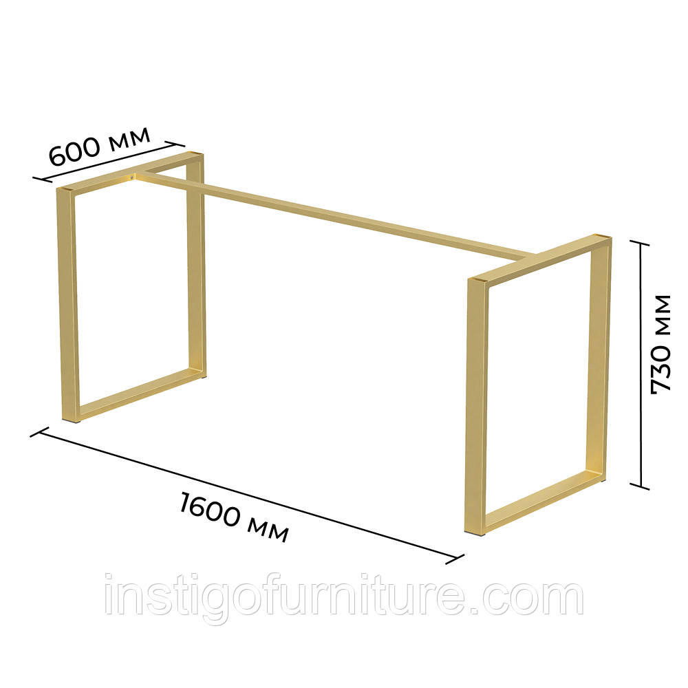 Каркас розбірний для столу з металу 1600×600×730 мм Minimal Золото