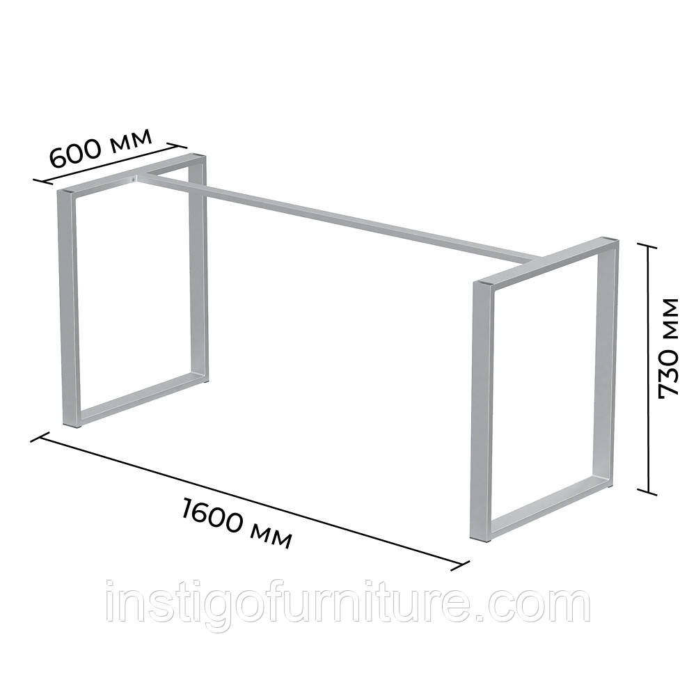 Каркас розбірний для столу з металу 1600×600×730 мм Minimal Сатин