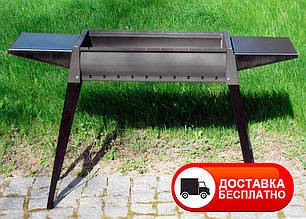 Мангал на 10 шампурів складний із поличками 2 мм