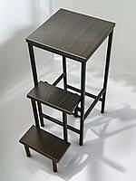 Стілець-драбинка Лофт Minos чорний каркас зі сходами венге