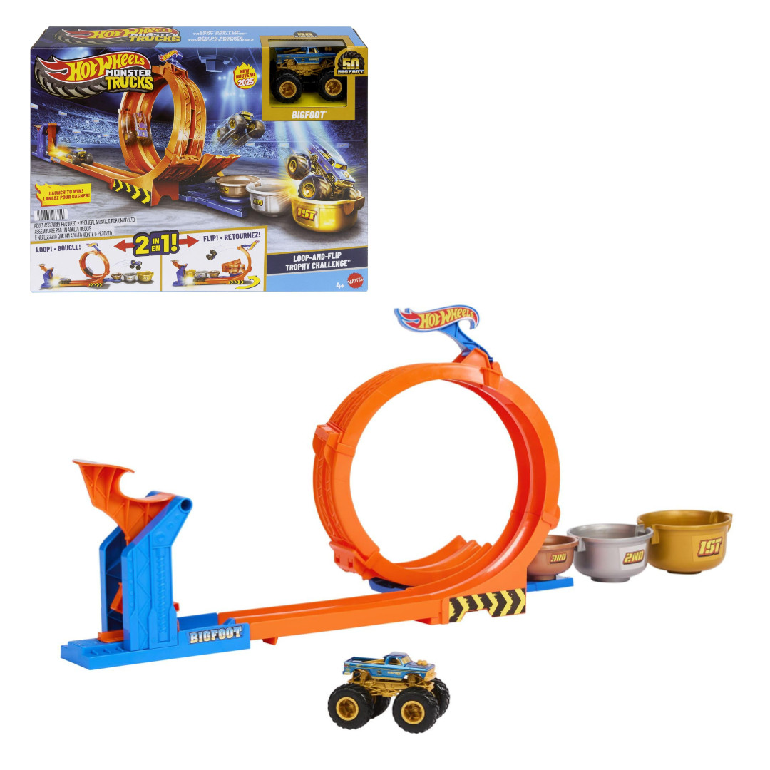 Ігровий набір Hot Wheels Monster Trucks "Петлі та трюки" серії "Змагання за кубок" JBX64, фото 1