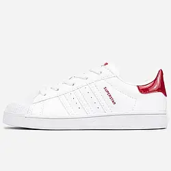 Кросівки K0030 Адідас Adidas Superstar White/Red 26 топ якість чоловічі унісекс