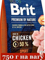 Brit Premium Sport 750г корм для собак (курка 50%)