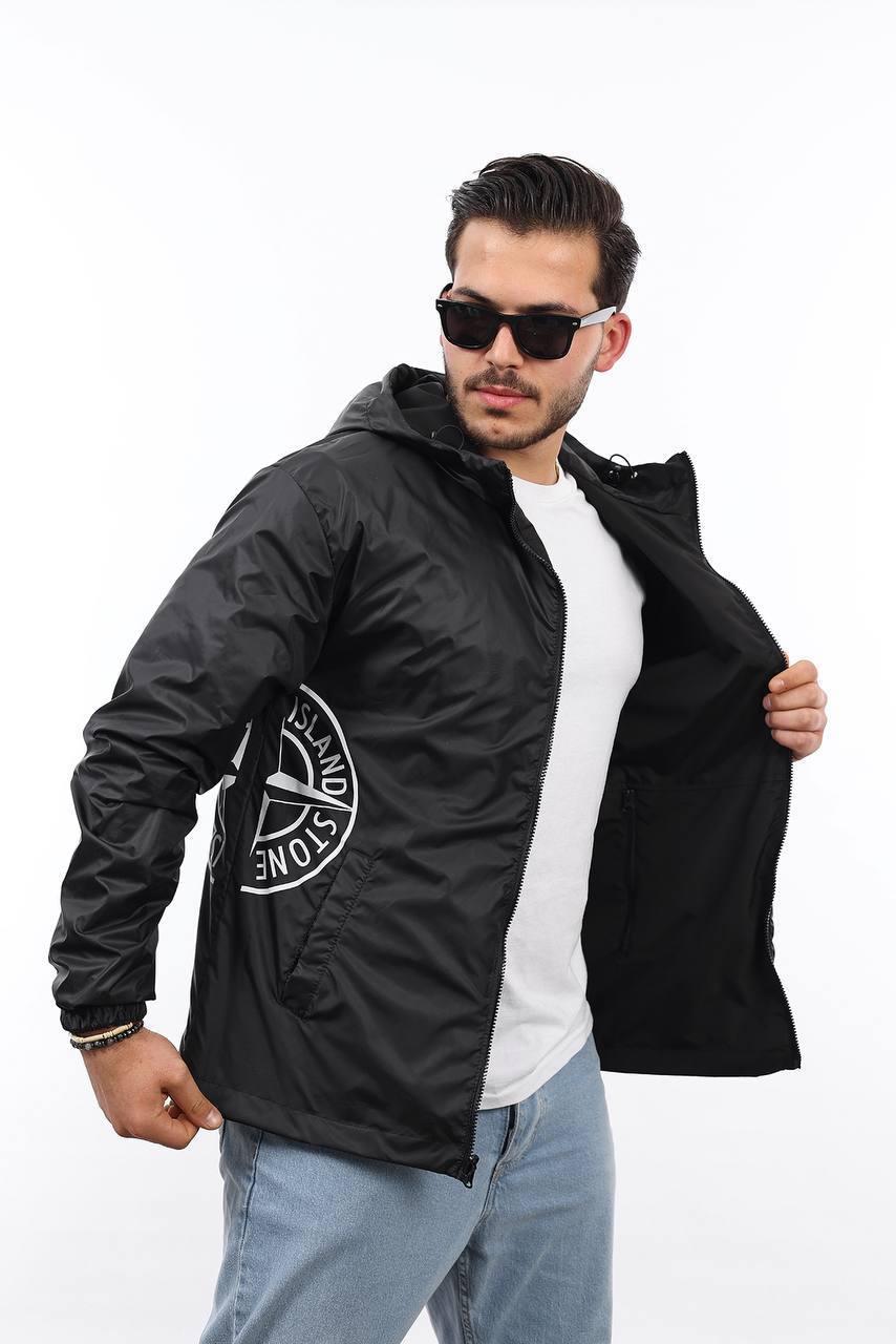 Чоловіча двостороння куртка вітровка STONE ISLAND M2294 чорна