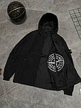 Чоловіча двостороння куртка вітровка STONE ISLAND M2294 чорна, фото 10