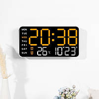 Настінний електронний годинник Mids з резервним живленням, термометр, календар.