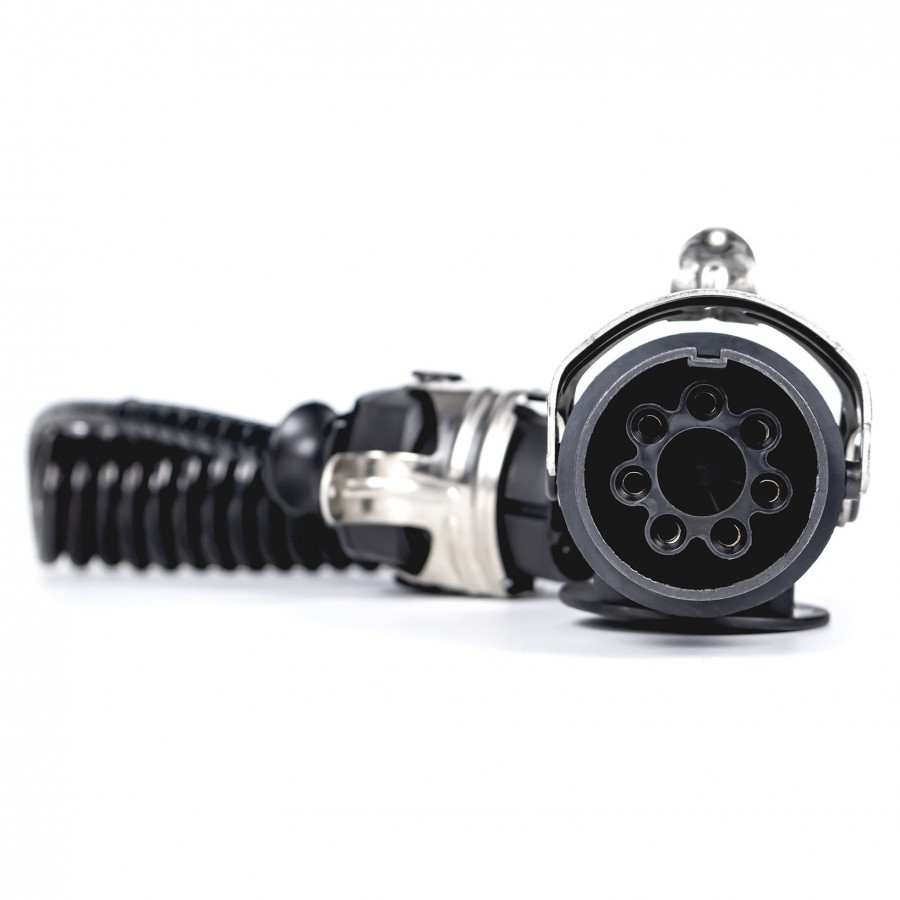 Спіральний кабель причепа зі штекерами 7 PIN EBS KAMAR E1273 (ISO 7638-1) 3,8 м, фото 1