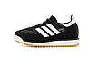 Чоловічі жіночі кросівки Adidas SL 72 Black White кеди Адідас СЛ чорні з білим замша текстиль, фото 2