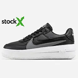 Кросівки 0713 Найк Nike Air Force 1 PLT.AF.ORM Black/White топ якість чоловічі унісекс
