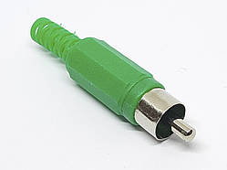 Роз'єм RCA (тюльпан) штекер зелений пластик