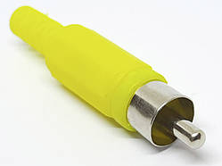 Роз'єм RCA (тюльпан) штекер жовтий пластик