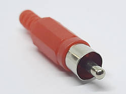 Роз'єм RCA (тюльпан) штекер червоний пластик