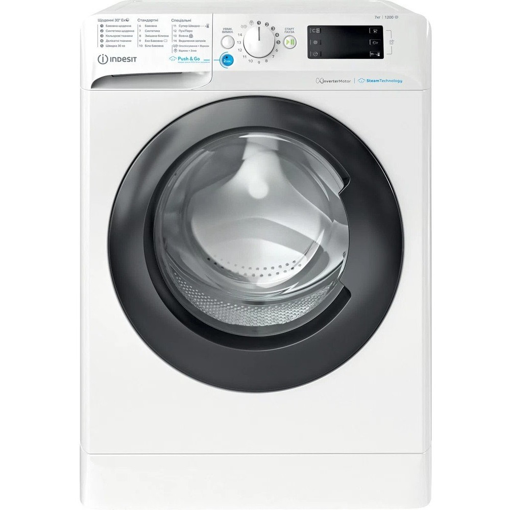 Пральна машина Indesit BWSE 71293X WBV UA ( білий з чорним ) DS, фото 1