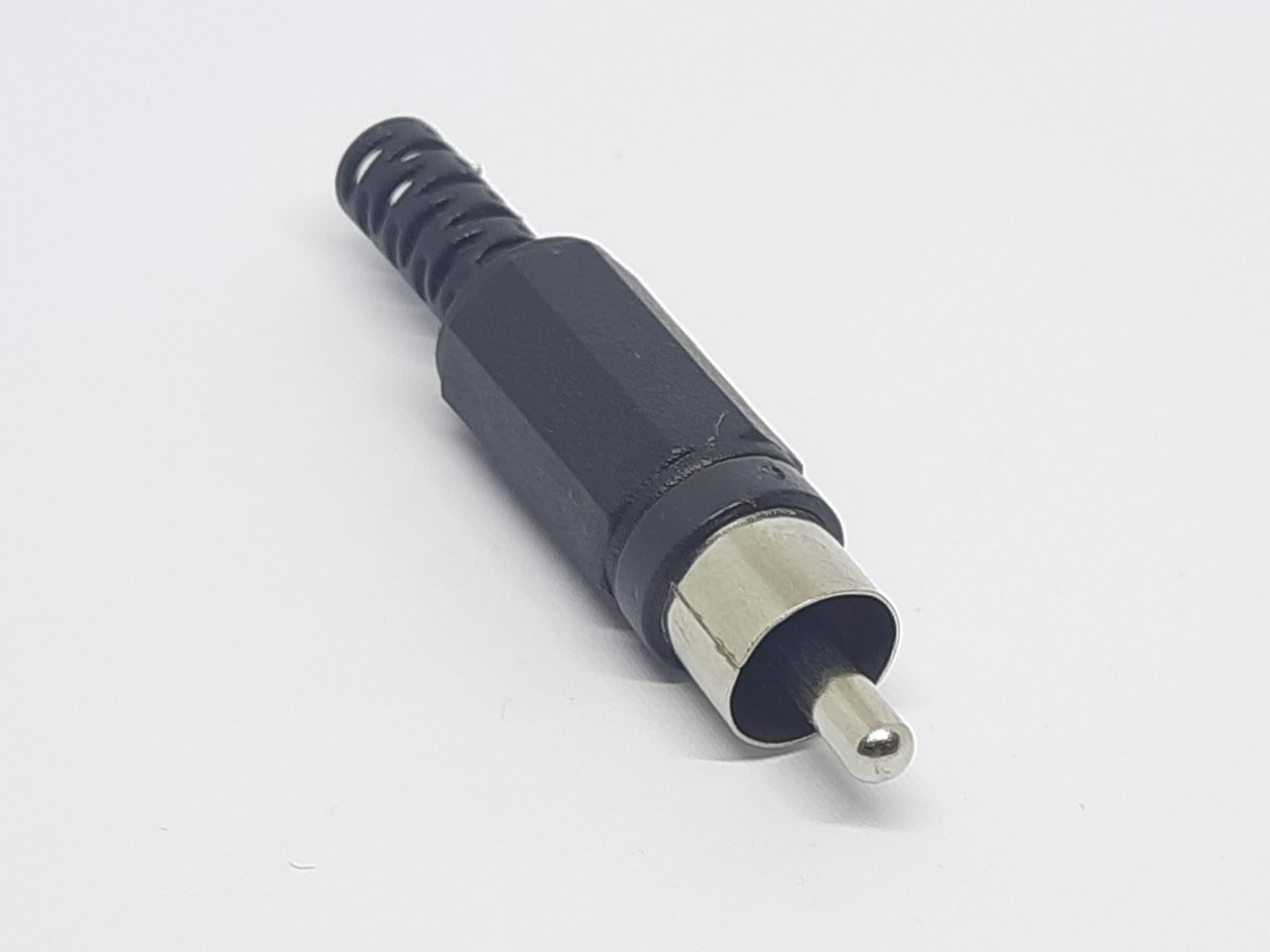 Роз'єм RCA (тюльпан) штекер чорний пластик