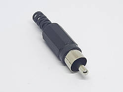 Роз'єм RCA (тюльпан) штекер чорний пластик