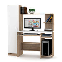 Робочий комп'ютерний стіл 135 см для пк з пеналом полицею для клавіатури полицею для системного блока ДСП LED 66