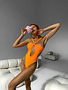 Жіночий злитий помаранчевий купальник, фото 5