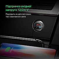 Автомобільний Зарядний Пристрій Baseus Square Metal QC 3.0 30 W 2 USB, фото 5