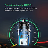 Автомобільний Зарядний Пристрій Baseus Square Metal QC 3.0 30 W 2 USB, фото 10