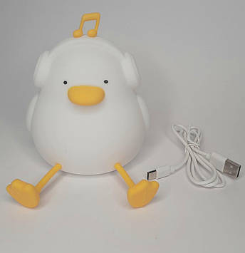 Нічник дитячий силіконовий Каченя в Навушниках міняє кольори YH-327