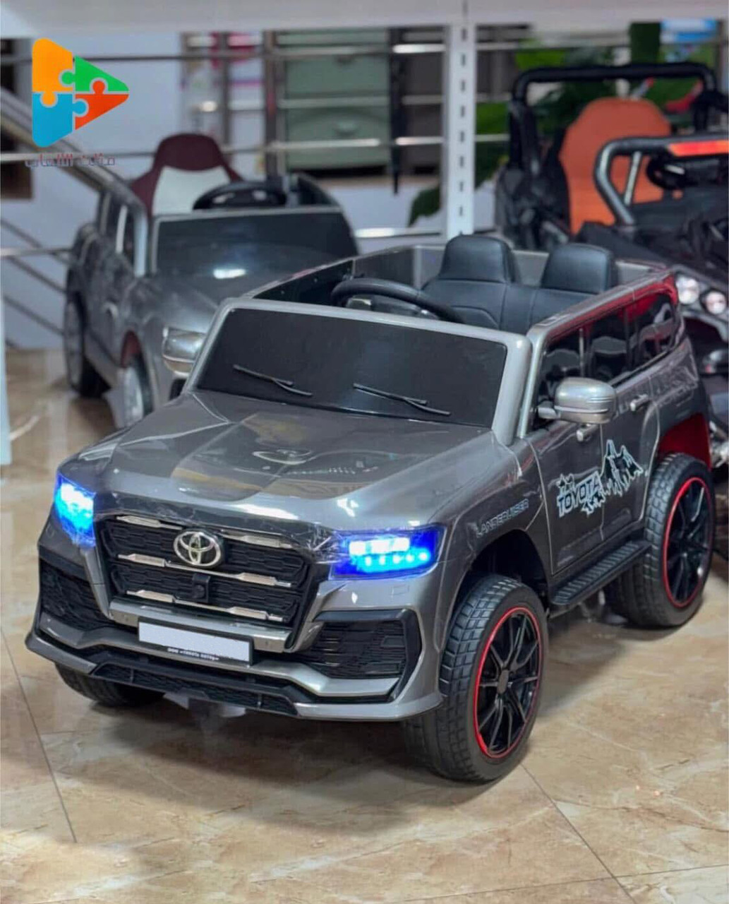 Дитячий електромобіль на акумуляторі Джип Toyota Land Cruiser M 6138 на радіокеруванні дітей 3-8 років Сірий