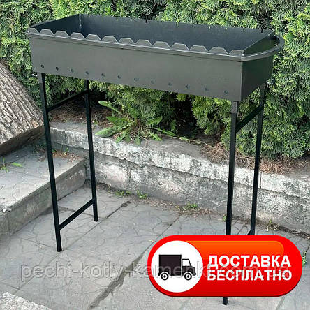 Мангал 12 шампурів 4 мм на знімних ніжках (М12-4N), фото 1