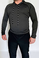 Мужской лонгслив с капюшоном RUN Apmi черный