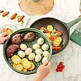 Сковорода wok — пароварка 32 см зі скляною кришкою антипригарний газ індукція 2 в 1, фото 4
