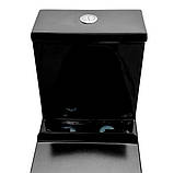 Унітаз-моноблок підлоговий Insana Ermin 67х37х84 пристінний чорний з швидкознімним сидінням мікроліфт, фото 6