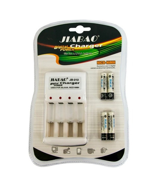 Пристрій зарядний акумуляторних батарей JIABAO JB-212 + акумулятори 4 шт.