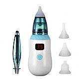 Аспіратор назальний Vancocon VA-162 електронний з 3 насадками для дітей Назальний соплевідсмоктувач для новонароджених, фото 2