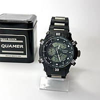 Годинник наручний Finding Cпортивний механізм кварцовий і електронний ремінець метал-пластик Чорний з білим 1802