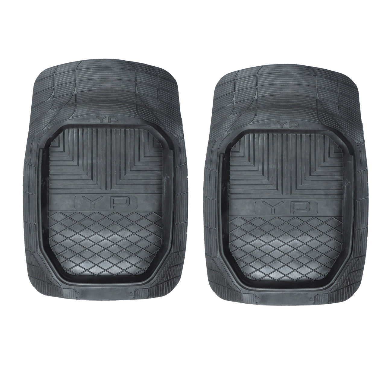 Килимки гумові (2шт) чорні "Дубно" YP-3 корито Передні (Високий борт- 4см,), фото 1