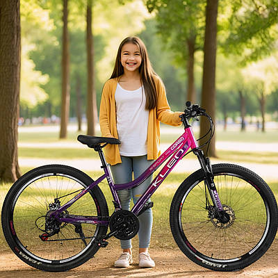 Велосипед підлітковий спортивний corso kleo гірський велик для хлопчиків дівчат 26" 21 швидкість сталева рама