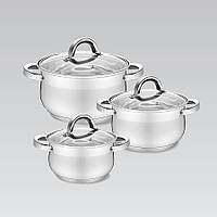 Набір каструль із неіржавкої сталі 6 предметів Maestro MR-3522-6M Набір кухонного посуду з товстим дном